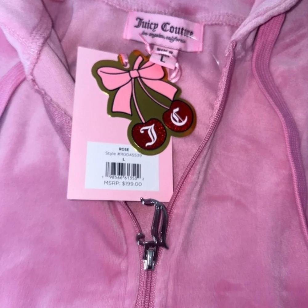 Juicy Couture Pink Velour Track Jacket & Jogger Set